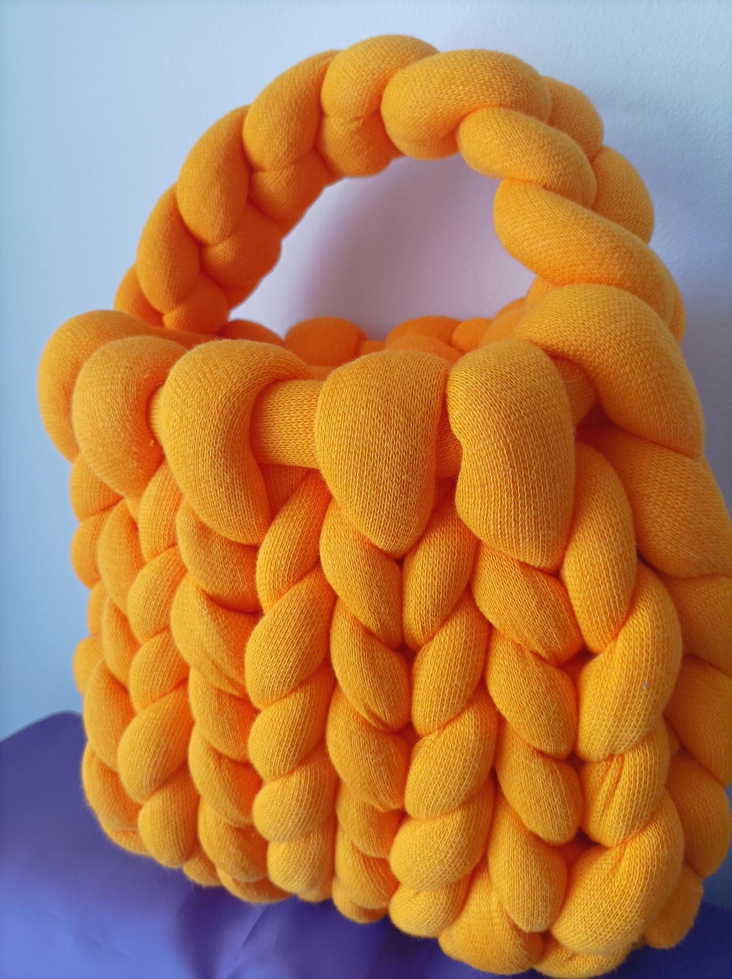 Mini Orange Yarn Bag