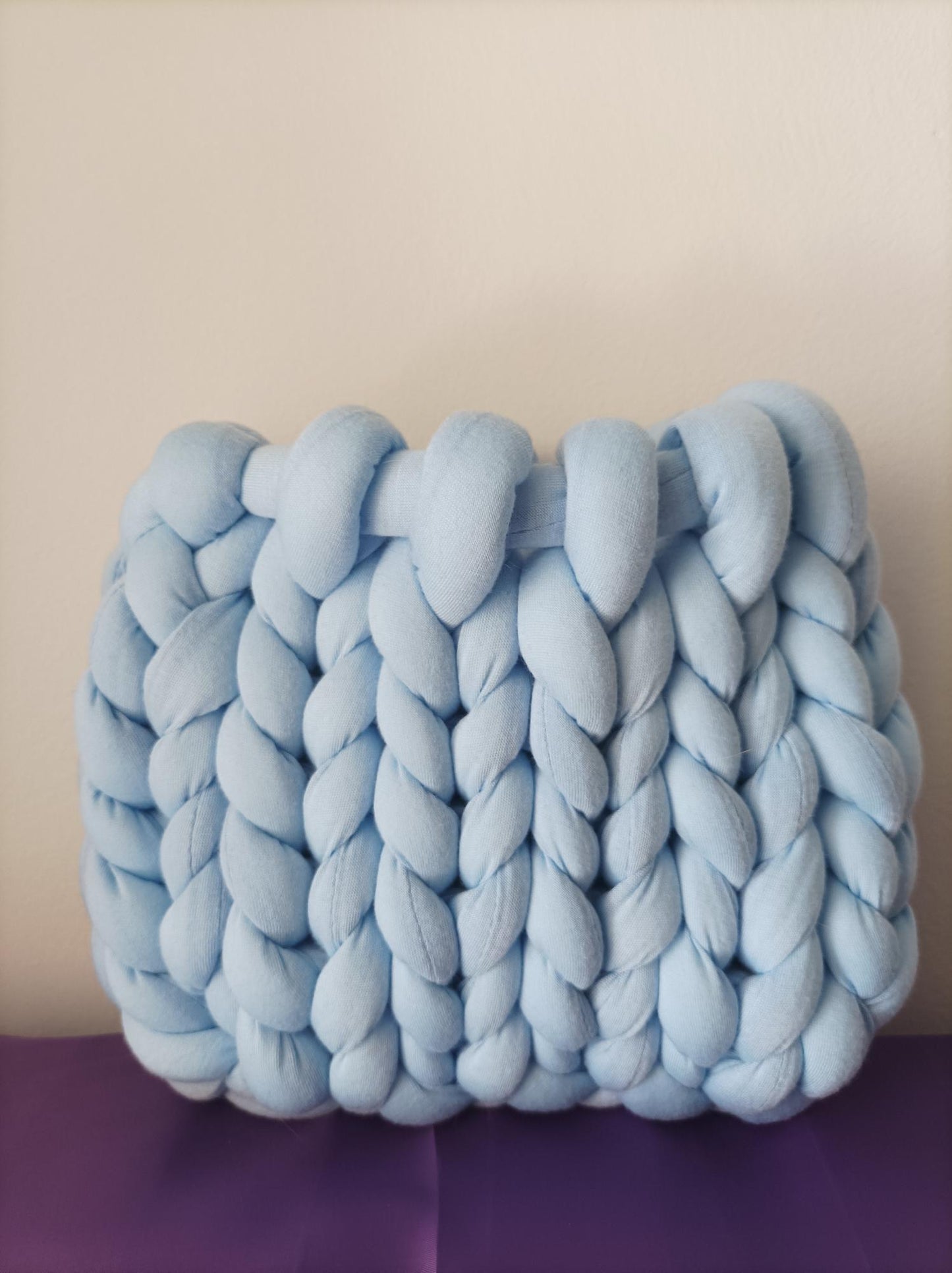 Mini Light Blue Yarn Bag