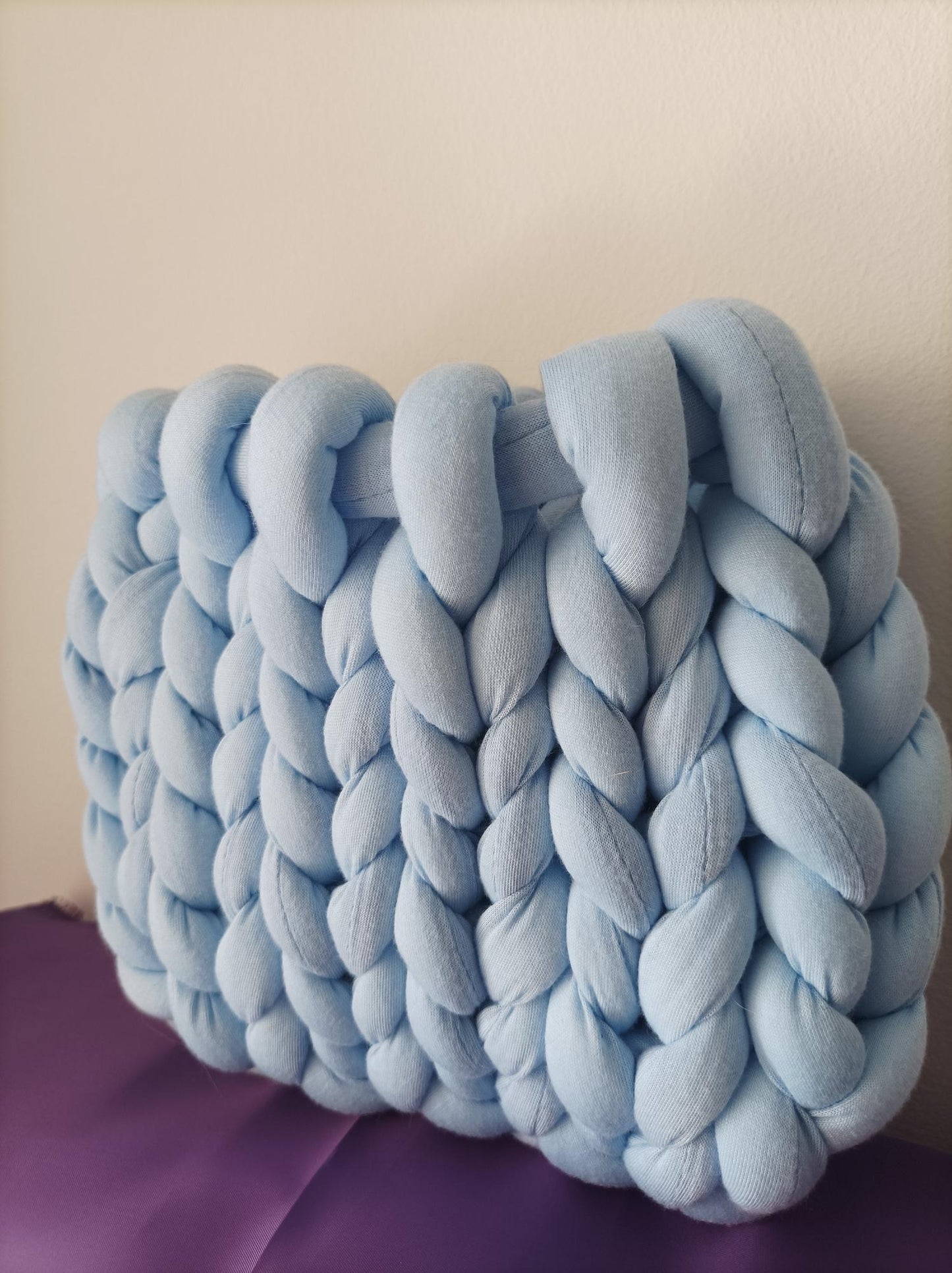 Mini Light Blue Yarn Bag