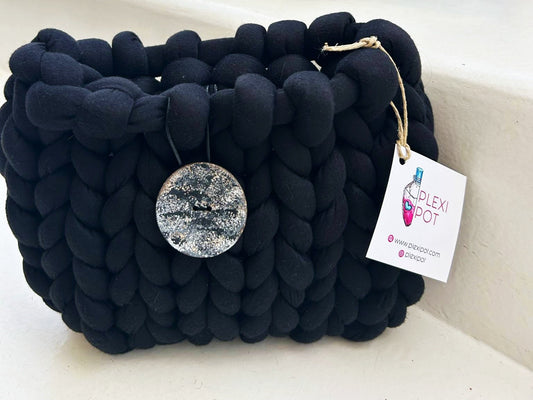 Mini Black Yarn Bag