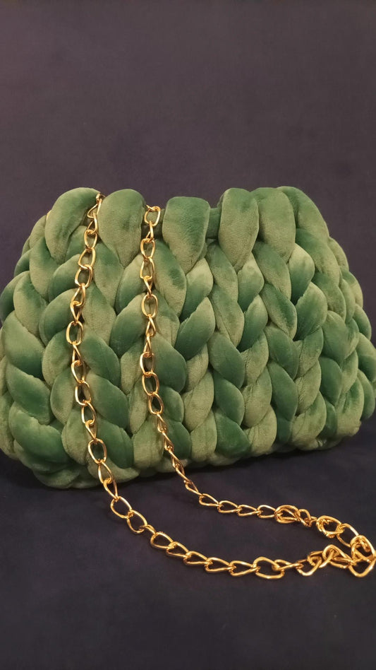 "Velvet Green" Yarn Bag