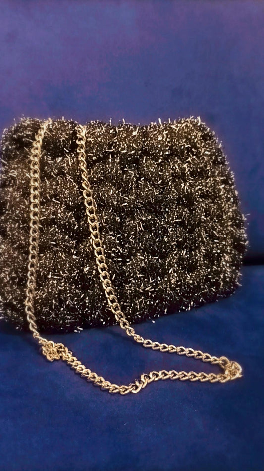 "Black Sparkle" Yarn Bag