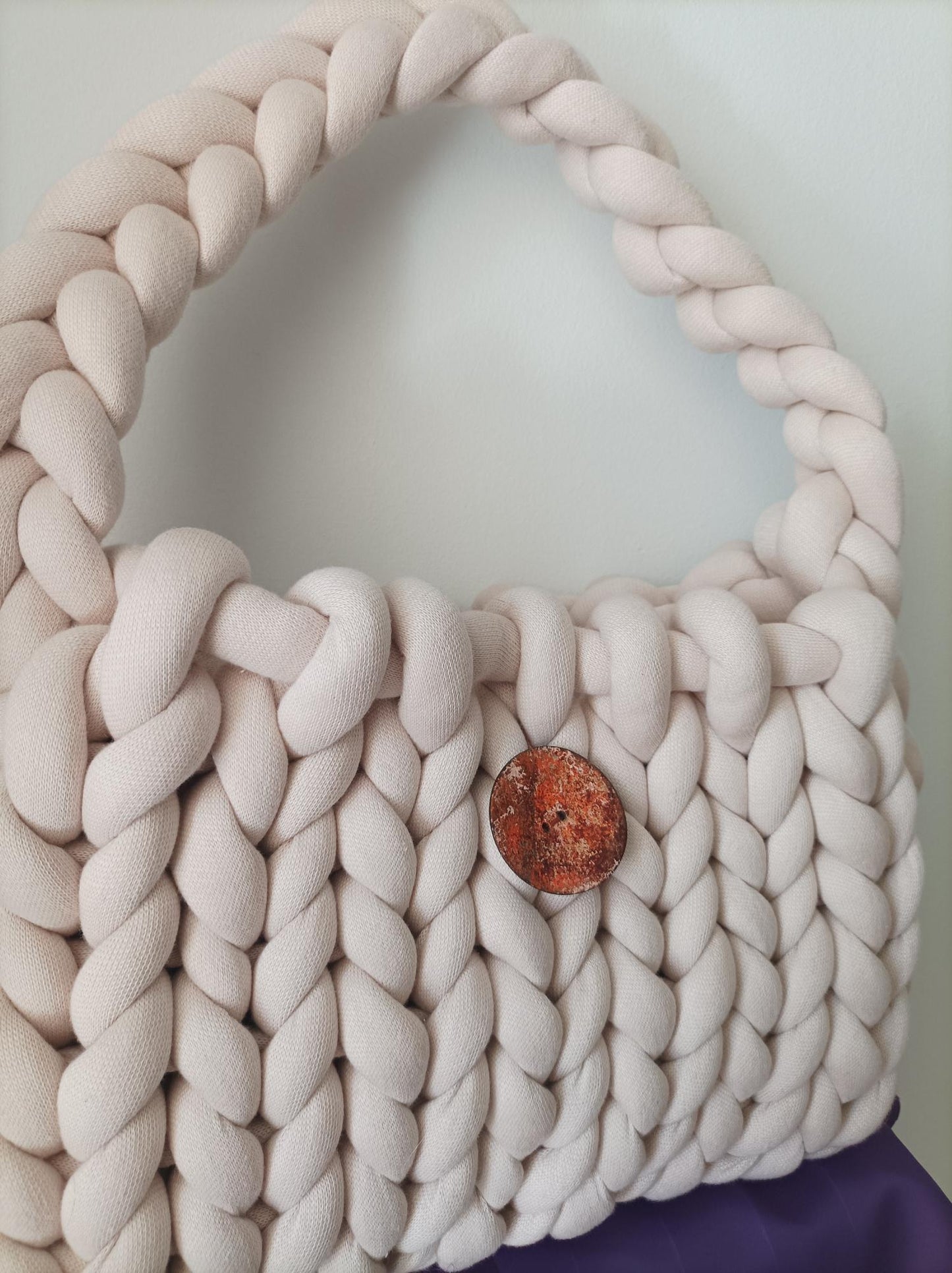 Beige Yarn Bag