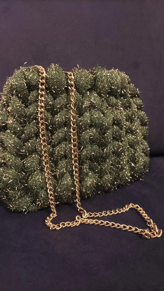 "Green Sparkle" Yarn Bag