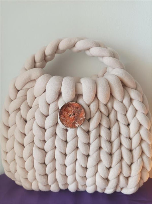 Beige Yarn Bag
